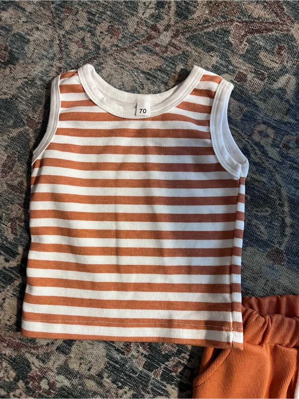 Kids Striped Tank Top & Shorts Set - 6-9M